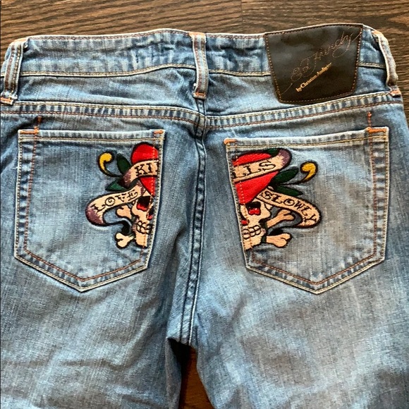2 pairs! Ed Hardy skinny/ straight Jeans - Picture 5 of 6